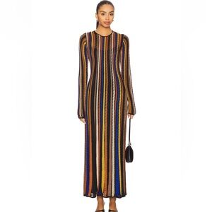 Ulla Johnson Multicolor Vertical-Stripe Knit Maxi Dress